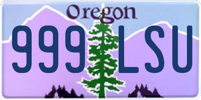 OR license plate 999LSU