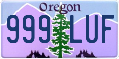 OR license plate 999LUF