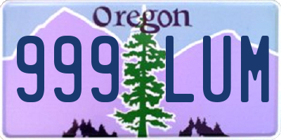 OR license plate 999LUM