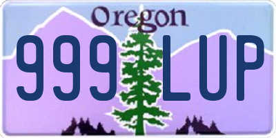 OR license plate 999LUP