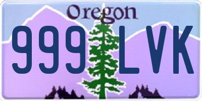 OR license plate 999LVK