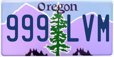 OR license plate 999LVM