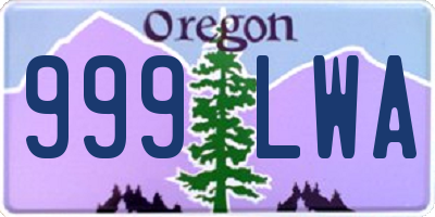 OR license plate 999LWA