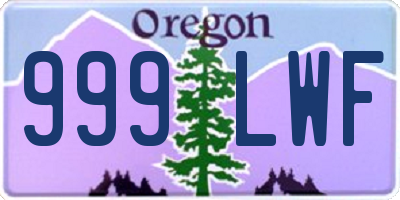 OR license plate 999LWF