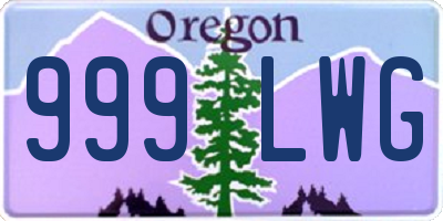 OR license plate 999LWG