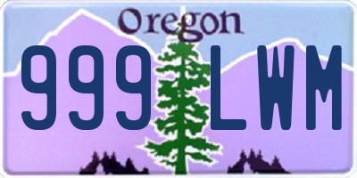 OR license plate 999LWM