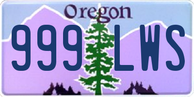 OR license plate 999LWS