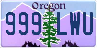 OR license plate 999LWU