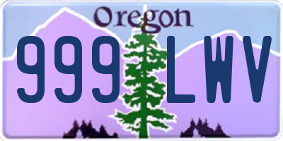 OR license plate 999LWV