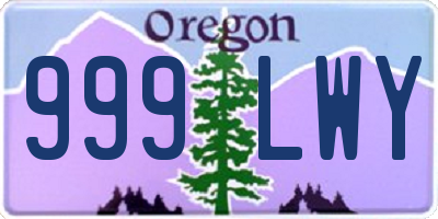 OR license plate 999LWY