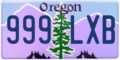 OR license plate 999LXB