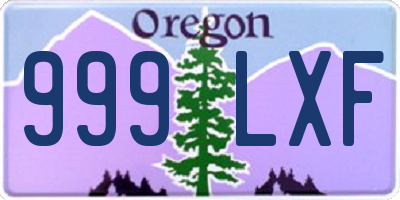 OR license plate 999LXF