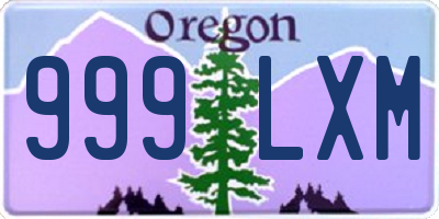 OR license plate 999LXM