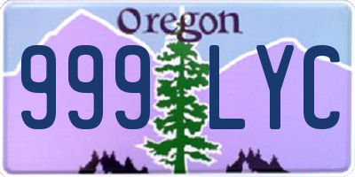 OR license plate 999LYC