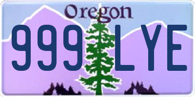 OR license plate 999LYE