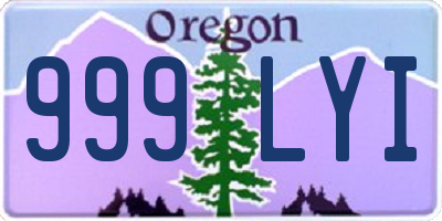 OR license plate 999LYI