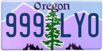 OR license plate 999LYO