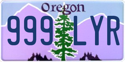 OR license plate 999LYR