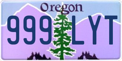 OR license plate 999LYT