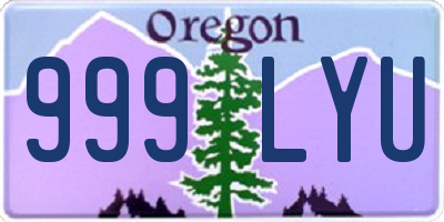 OR license plate 999LYU