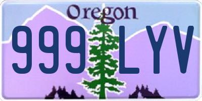 OR license plate 999LYV