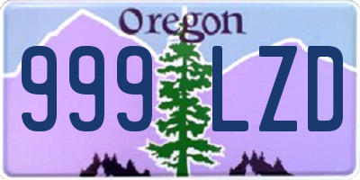 OR license plate 999LZD