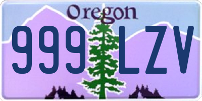 OR license plate 999LZV