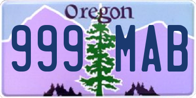 OR license plate 999MAB