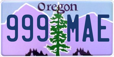 OR license plate 999MAE