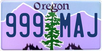 OR license plate 999MAJ