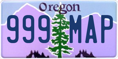 OR license plate 999MAP