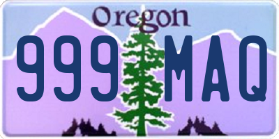 OR license plate 999MAQ