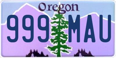 OR license plate 999MAU