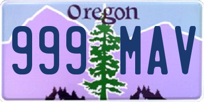 OR license plate 999MAV