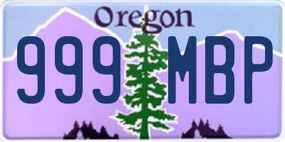 OR license plate 999MBP