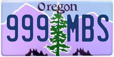 OR license plate 999MBS