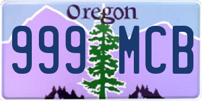 OR license plate 999MCB