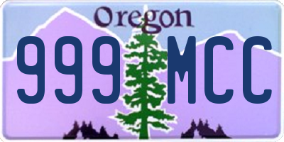 OR license plate 999MCC