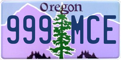 OR license plate 999MCE