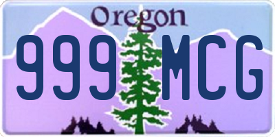 OR license plate 999MCG