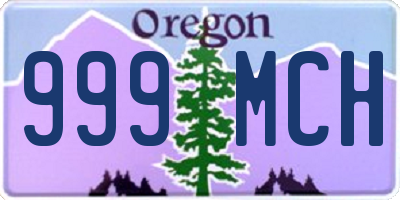 OR license plate 999MCH