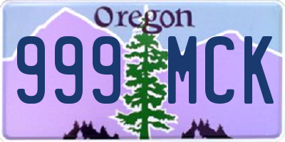 OR license plate 999MCK