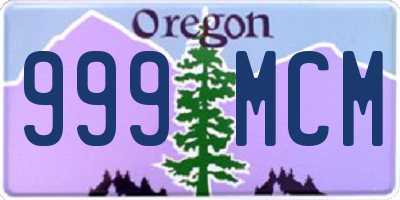 OR license plate 999MCM