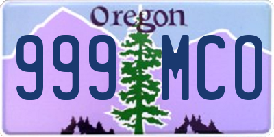 OR license plate 999MCO