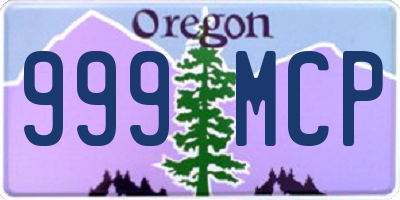 OR license plate 999MCP