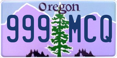 OR license plate 999MCQ