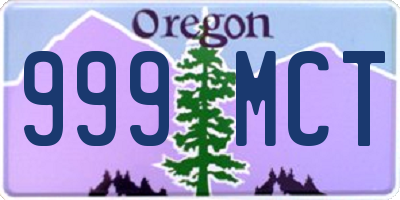 OR license plate 999MCT