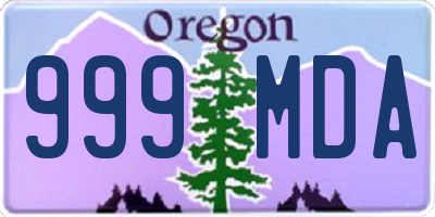 OR license plate 999MDA