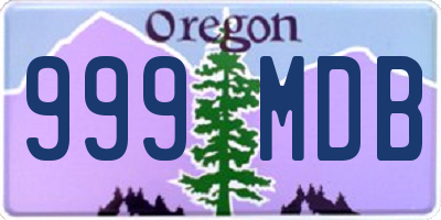 OR license plate 999MDB