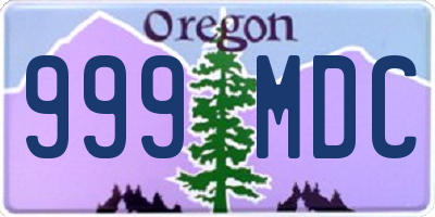 OR license plate 999MDC